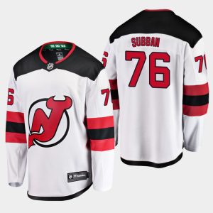 Herren New Jersey Devils Eishockey Trikot P.K. Subban #76 Weiß Auswärts Breakaway Player